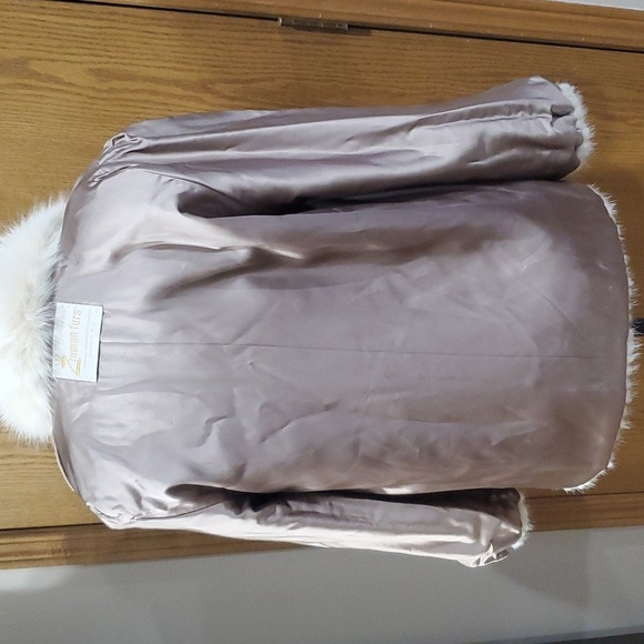 Vintage mink corded coat zinman furs tourmaline cream fox collar euc - Picture 7 of 13